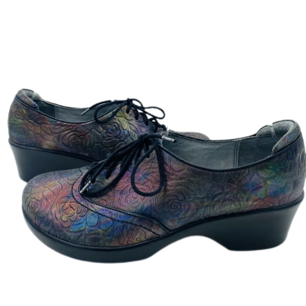 Algeria Etta Rose Shadow Iridescent Leather Shoes Oxford size 10 41 EU